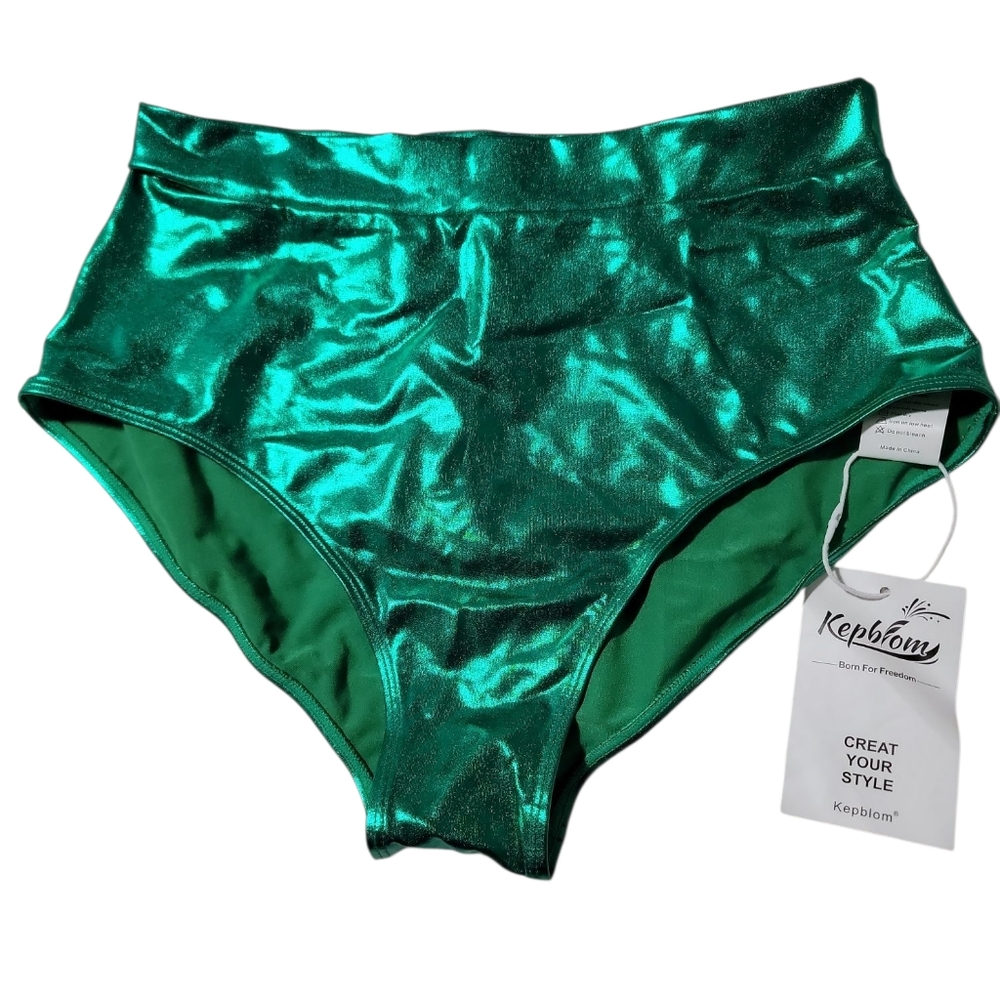 3 For $15 NWT Metallic Bikini Bottom Sz Med